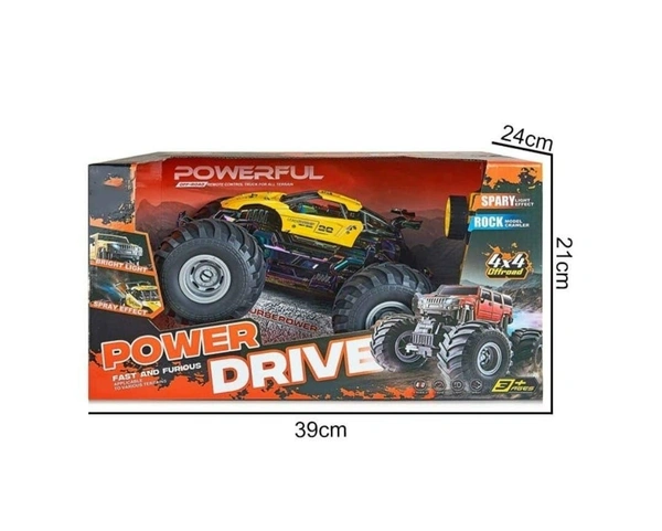 High-Speed RC Monster Truck, 2.4GHz Remote Control Car with Metal Body, All-Terrain Tires, Drift Capability, Rechargeable Off-Road Racing Vehicle for Kids & Adults - Yellow