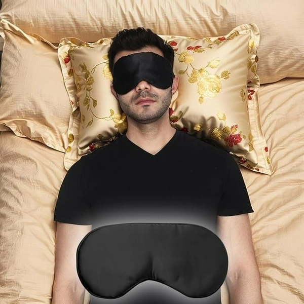 Sleep Mask/Eye Mask/Sleeping Eye Mask for Meditation/Travel/Relaxing with Adjustable Straps and Complete Blindfold Blackout (Black Color Sleep Mask for Women/Men/Girls)