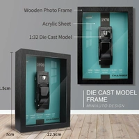 3D Car Frame Wall Art, Charger Wooden Display Frame with Removable Die-cast Cars, LED Lights, Pull-Back Action & Opening Doors –Car Lovers, Kids