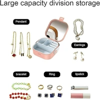 Mini Jewellery Storage Box with Mirror – Portable Travel Organizer (Random Colour)