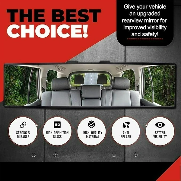 Car Rear View Mirror – Wide Angle Interior Panorama Safety Mirror (1 Pc)