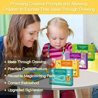 64 Pages Magical Tracing Workbook Set, Hand Writing Pen Control Training Book for Learning to Write The Alphabets & Numbers, Preschool Educational Reusable Learning Book for Kids