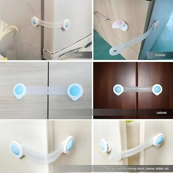 Child Safety Lock – Adjustable Kids Proof Cabinet Lock (Set of 2) (Random Colour)