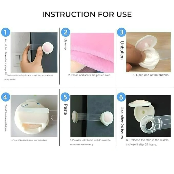 Child Safety Lock – Adjustable Kids Proof Cabinet Lock (Set of 2) (Random Colour)