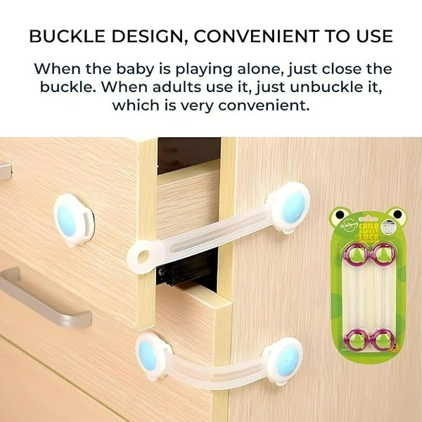 Child Safety Lock – Adjustable Kids Proof Cabinet Lock (Set of 2) (Random Colour)