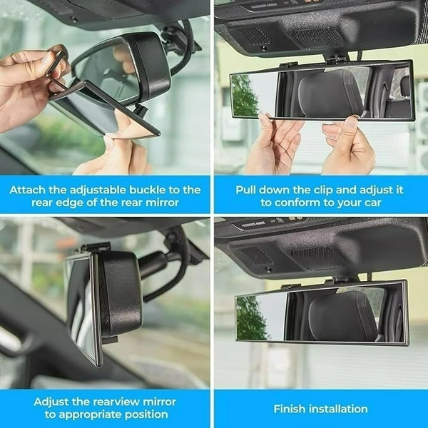Car Rear View Mirror – Wide Angle Interior Panorama Safety Mirror (1 Pc)