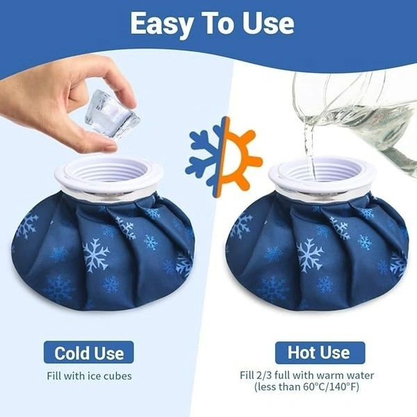 Hot & Cold Water Bag – 9 Inch Ice Pack for Pain Relief (Random Colour)