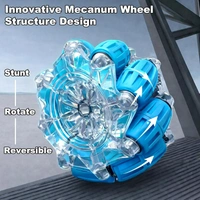 Dual Control Twisting Drift Stunt Mist Car Toy for Kids with Remote Control and Gesture Wrist Controller - Rechargeable 360° Rotating Smoke RC Car Toy with LED Lights, Sound Effects - Green - Blue