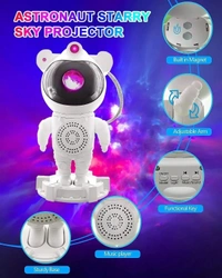 Astronaut Bluetooth Sky Projection Light USB Full Color Star Moon White Noise Astronaut Laser Atmosphere Night Light
