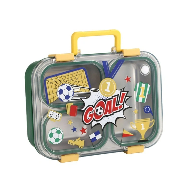 Stainless Steel 700ml Lunch Box 3 Compartment Food Container Manufacturer Hot for Kids Cute Lunch Box with Handle