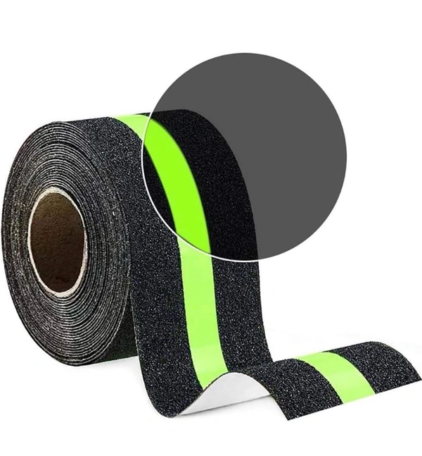 5Meter Anti Slip Tape with Glow in Dark Stripe for Stairs Waterproof Non Slip Strips for Stair Treads Black & Green Non-Slip Traction Tapes