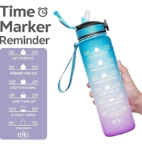 Silicone Water Bottle, 1 Litre Motivational Time Marker, Leak Proof Durable BPA-Free Non=Toxic Water Bottle PACK OF 01 |Randomcolor