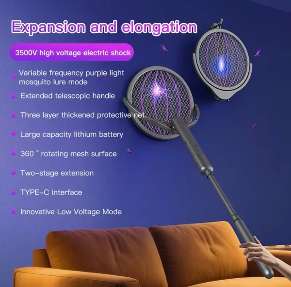 Household 3-in-1 Mosquito Swatter Outdoor UV Light Mosquito Attracting Killing Lamp Electric Mosquito
Swatter