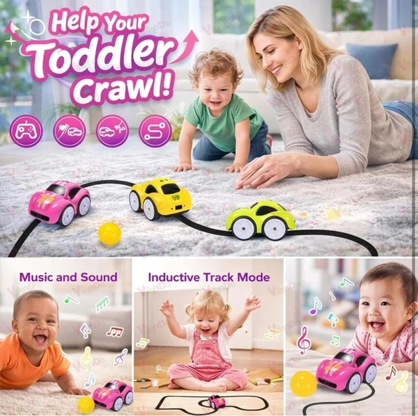 Magic Induction RC Sensor Car with 2.4GHz Remote Control, Smart Music & LED Lights, Line Sensing Infrared Following Mini Car, Educational Racing Toy for Boys & Girls