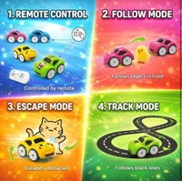 Magic Induction RC Sensor Car with 2.4GHz Remote Control, Smart Music & LED Lights, Line Sensing Infrared Following Mini Car, Educational Racing Toy for Boys & Girls