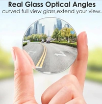 Car Glass Mirror Blind Spot, 360° Mirror, Rear View Convex Mirror, Parking Mirror For Car Mirror Accessories Frameless Suitable All Cars and Bikes - 1