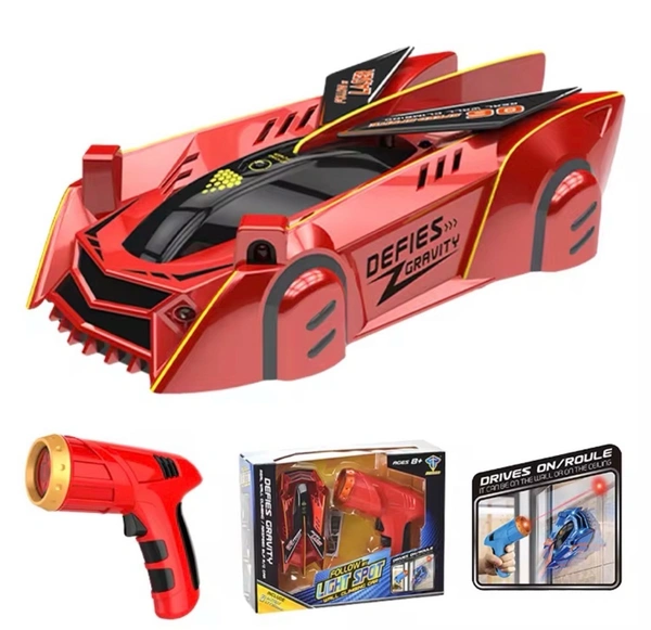 Anti Gravity Ceiling Follow LED Laser Guided RC Real Wall Climbing Radio Control Car Light Controlled Car Toy for Kids