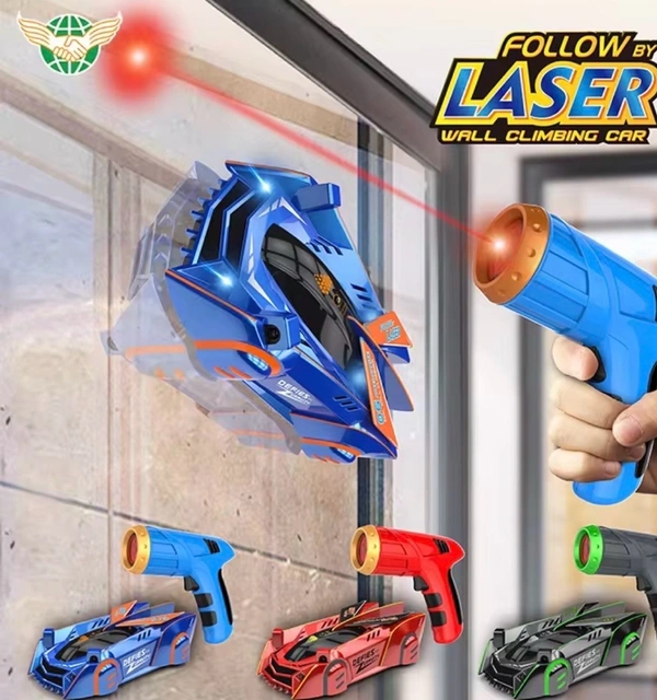 Anti Gravity Ceiling Follow LED Laser Guided RC Real Wall Climbing Radio Control Car Light Controlled Car Toy for Kids