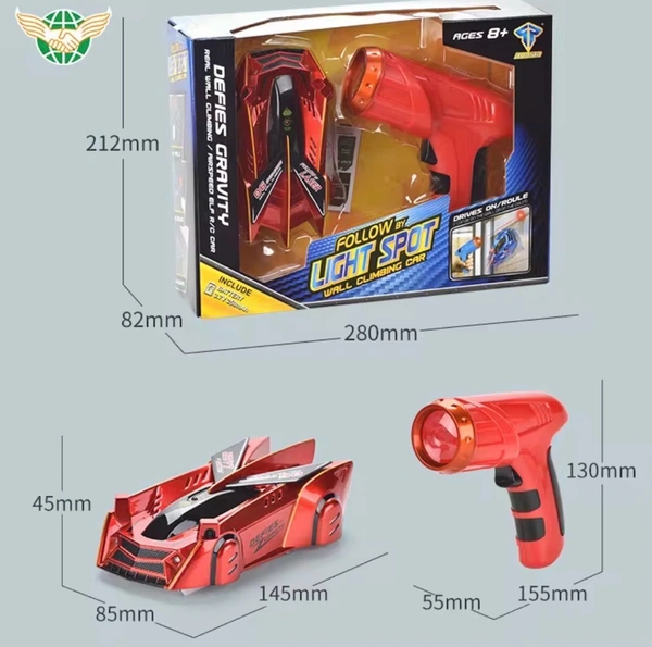 Anti Gravity Ceiling Follow LED Laser Guided RC Real Wall Climbing Radio Control Car Light Controlled Car Toy for Kids