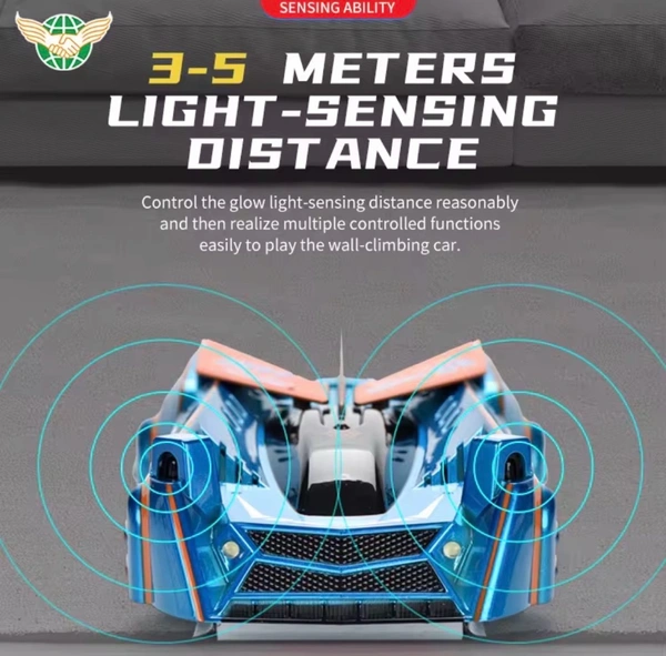 Anti Gravity Ceiling Follow LED Laser Guided RC Real Wall Climbing Radio Control Car Light Controlled Car Toy for Kids