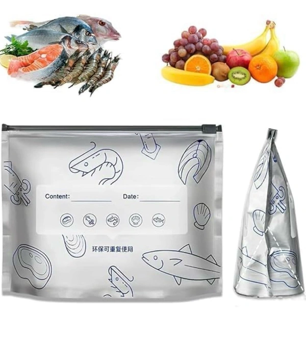 Reusable Aluminum Food Storage Bag, Stand Up Foil Sealable Bags with Zip Lock,Food Storage Preservation Bags, Leakproof Aluminium Foil Fresh keeping Bag for Vegetable Fruit Meat - 30