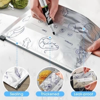 Reusable Aluminum Food Storage Bag, Stand Up Foil Sealable Bags with Zip Lock,Food Storage Preservation Bags, Leakproof Aluminium Foil Fresh keeping Bag for Vegetable Fruit Meat - 30