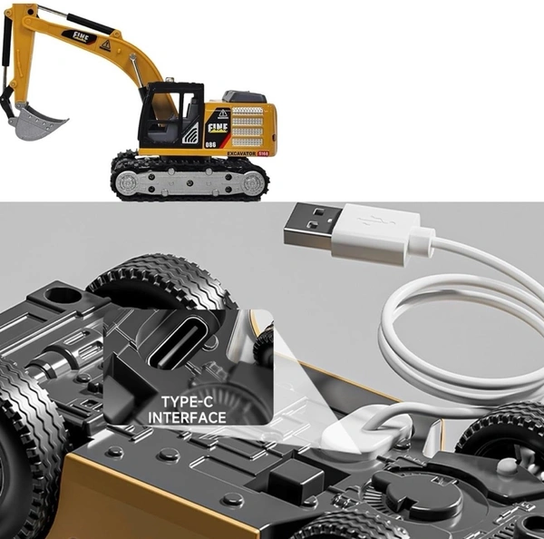 Mini RC Construction Series – Pocket Dump Truck,Excavator & Forklift Set, 1/64 Mini RC Construction Crane Forklift Trucks with Transformable Lift Fork & Hook,Lights,Sounds