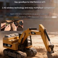Mini RC Construction Series – Pocket Dump Truck,Excavator & Forklift Set, 1/64 Mini RC Construction Crane Forklift Trucks with Transformable Lift Fork & Hook,Lights,Sounds