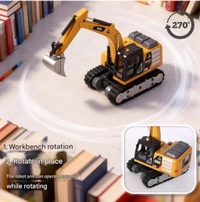 Mini RC Construction Series – Pocket Dump Truck,Excavator & Forklift Set, 1/64 Mini RC Construction Crane Forklift Trucks with Transformable Lift Fork & Hook,Lights,Sounds