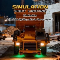 1/64 2.4G Mini RC Car Alloy Dump Truck Support App Remote Controlled LED Light Sound Engineering Vehicle Two Speed Desktop Toys Model Collection Gift(Mini RC Dump Truck)