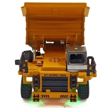 1/64 2.4G Mini RC Car Alloy Dump Truck Support App Remote Controlled LED Light Sound Engineering Vehicle Two Speed Desktop Toys Model Collection Gift(Mini RC Dump Truck)