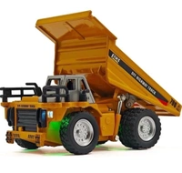 1/64 2.4G Mini RC Car Alloy Dump Truck Support App Remote Controlled LED Light Sound Engineering Vehicle Two Speed Desktop Toys Model Collection Gift(Mini RC Dump Truck)