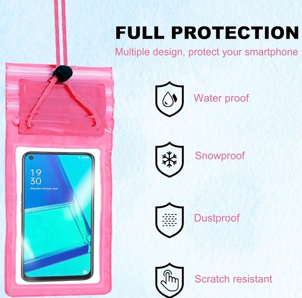 Storite 5-Pack Universal Waterproof Sealed Mobile Pouch Pvc Transparent Rain Protection Cover Up To 7 Inches For Smartphones(Multi Colour) - 1