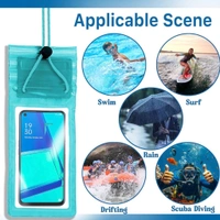 Storite 5-Pack Universal Waterproof Sealed Mobile Pouch Pvc Transparent Rain Protection Cover Up To 7 Inches For Smartphones(Multi Colour) - 1