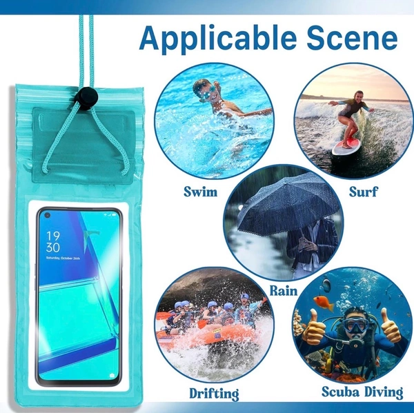 Storite 5-Pack Universal Waterproof Sealed Mobile Pouch Pvc Transparent Rain Protection Cover Up To 7 Inches For Smartphones(Multi Colour) - 1