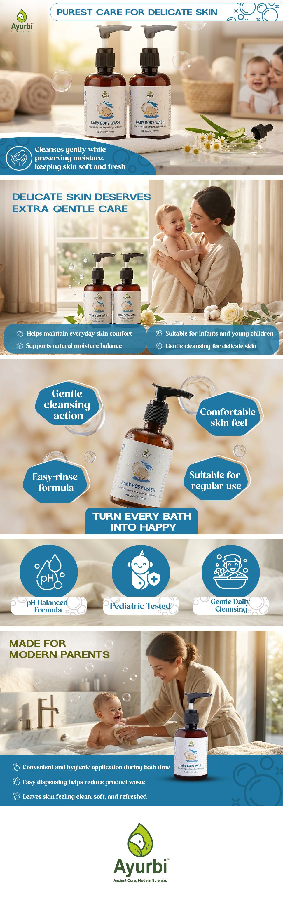 Ayurbi Baby Body Wash ingredients