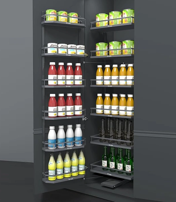 WOODEN PANTRY (GREY) - 600MM, GREY, AJ102606