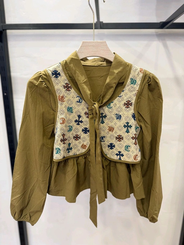 Contrast Panel Peplum Top