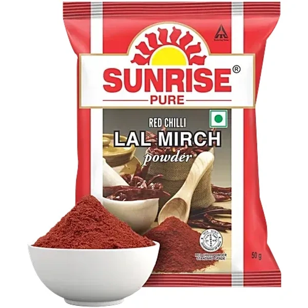 Sunrise Pure Pure Red Chilli Powder, Lal Mirch Powder, 50 g Pouch - 50 gm