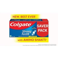 Colgate Strong Teeth Anticavity Toothpaste with Amino Shakti - 500gm (200gm - Pack of 2 with 100gm Free) - 500 gm