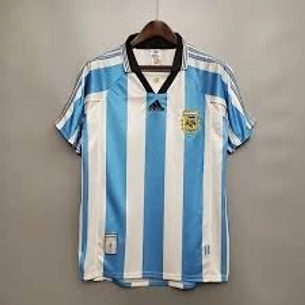 Retro Argentina 1998 World Cup Home Kit Half Sleeve - S