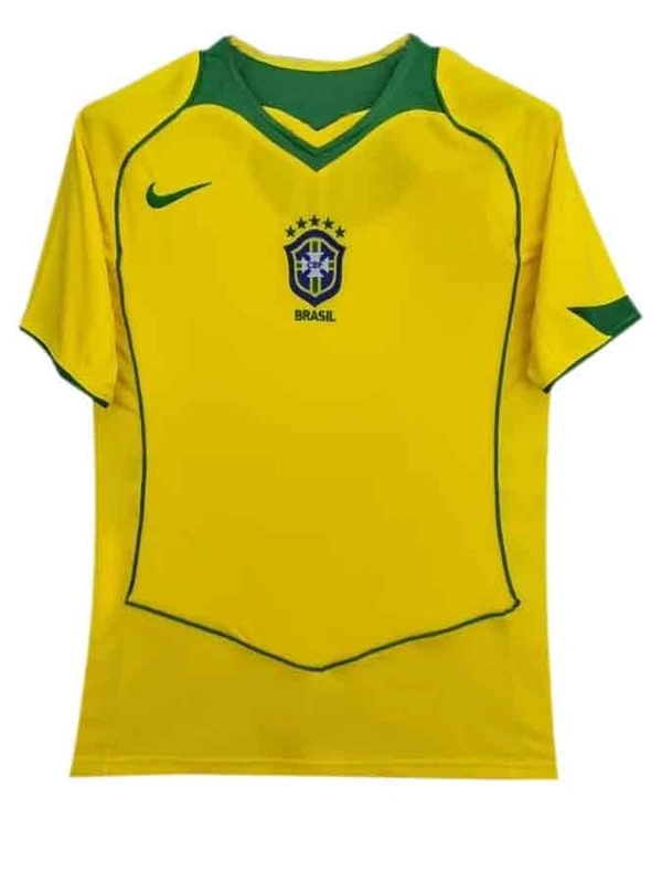 Brazil Home 2004 Copa America Champions Retro Jersey - L