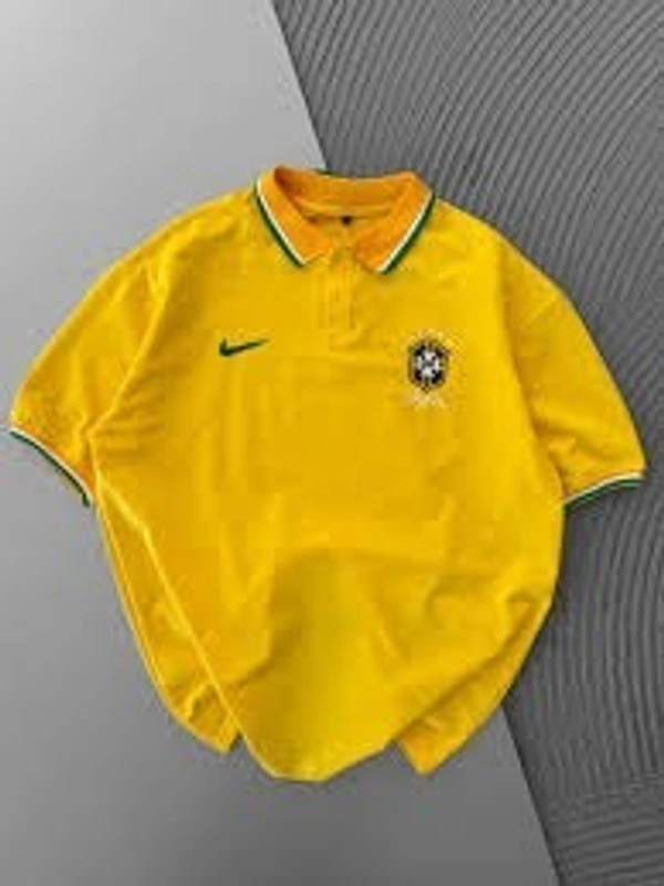 Brazil Home Yellow Colour Polo Jersey Player Edition - S