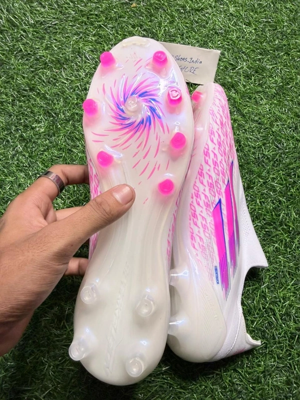 F50 Elite White And Pink Colour FG Without Lace - 6.5