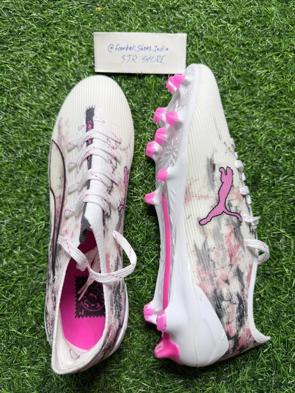 Ultra Ultimate White & Pink Low-Top FG With Lace - 6.5