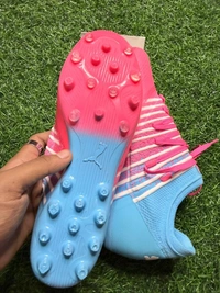 Future Pink And Blue Colour FG+AG Multi Ground Boot With Lace - 7.5
