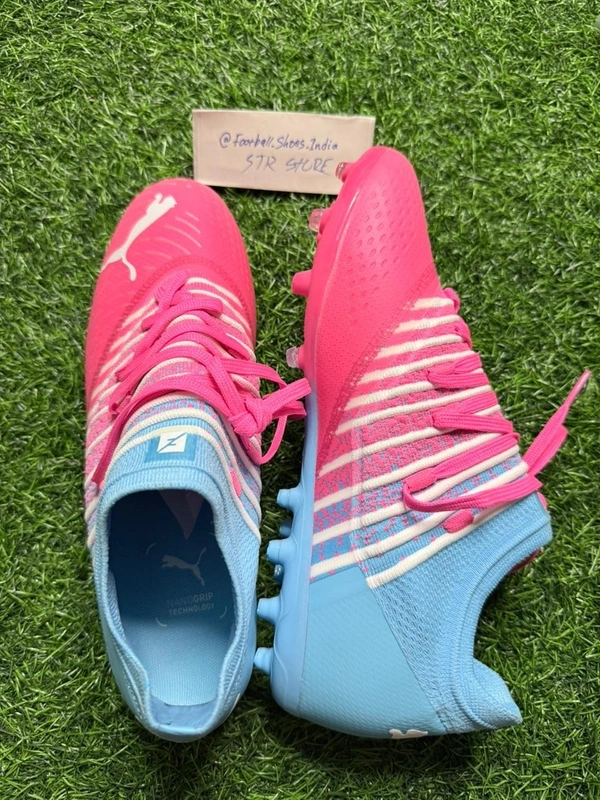 Future Pink And Blue Colour FG+AG Multi Ground Boot With Lace - 7.5