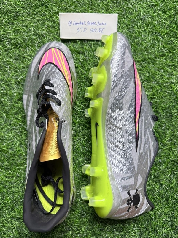 Hypervenom Phantom 3 Grey & Green Low-top FG With Lace - 5.5
