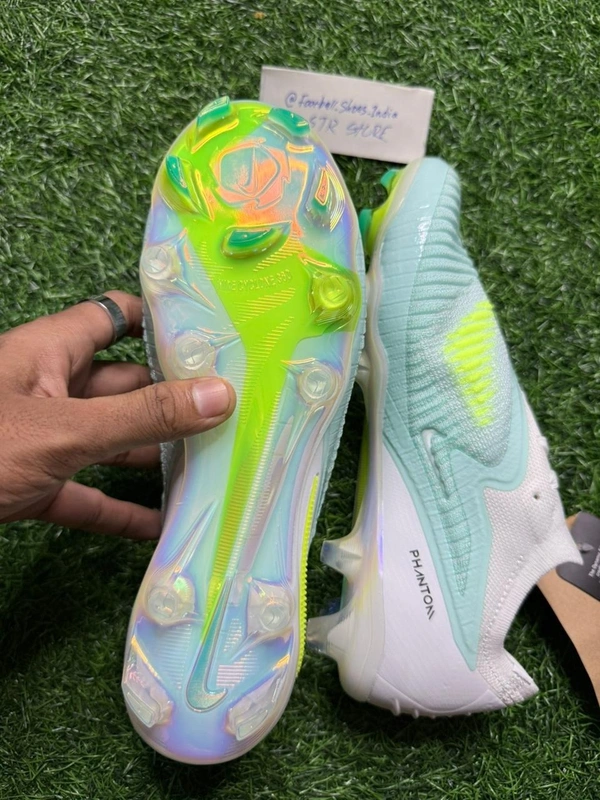 Phantom 6 Luna III Elite White Sky-blue Low-top FG With Lace - 8.5