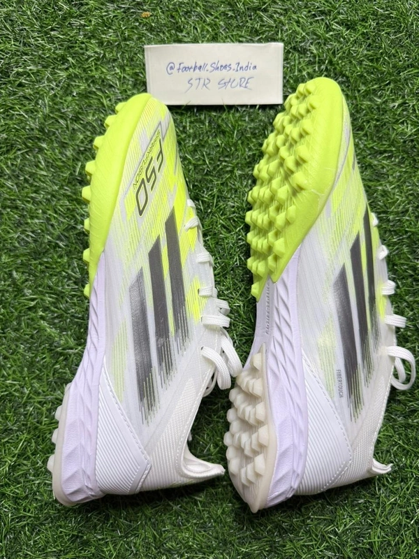 F50 Elite White And Light Green Colour AG/Turf With Lace - 7.5